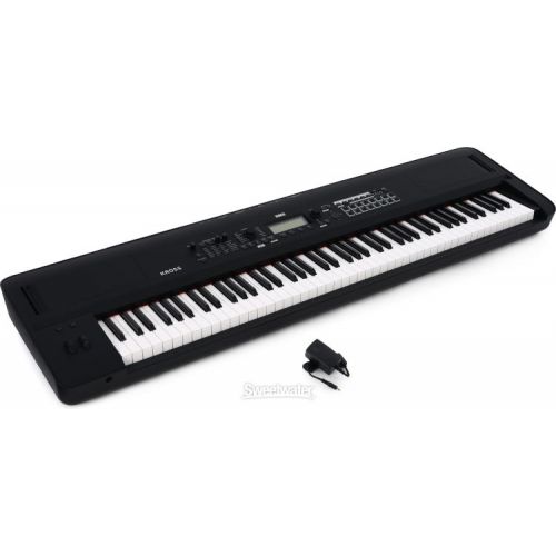  Korg Kross 2-88-MB 88-key Synthesizer Workstation Essentials Bundle - Super Matte Black