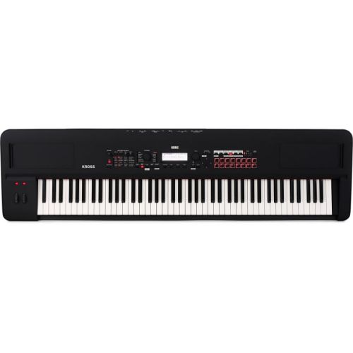  Korg Kross 2-88-MB 88-key Synthesizer Workstation Essentials Bundle - Super Matte Black