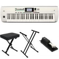 Korg i3 Arranger Keyboard Essentials Bundle - Silver