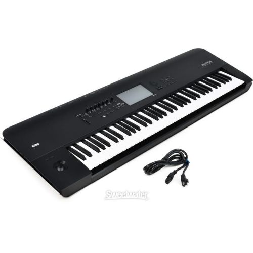  Korg Nautilus 73 73-key Synthesizer Workstation Double X Stand, Folding Bench, and Sustain Pedal