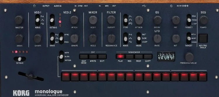  Korg monologue Analog Synthesizer - Blue Demo