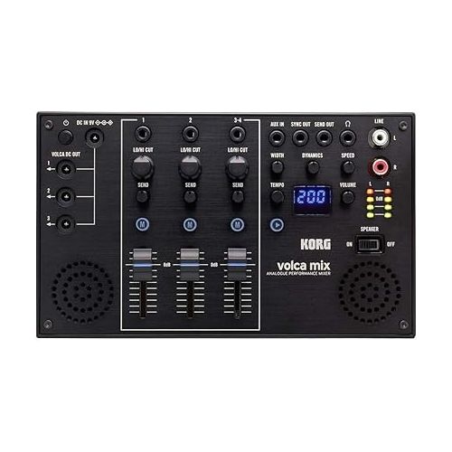  Korg Volca Mix 4-Channel Analog Performance Mixer with H&A Closed-Back Studio Monitor Headphones