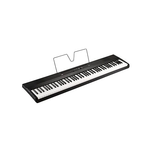  Korg 88 Portable Digital Piano with Semi-Weighted Keys and Built-in Speakers, with Sustain Pedal, Music Stand, and Power Supply (LIANO),Black