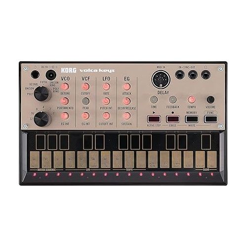  Korg Volca Keys Analogue Loop Synth Bundle with Case, Power Supply, and Austin Bazaar Polishing Cloth