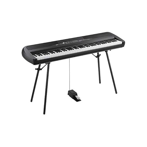  Korg SP-280 Digital Piano - Black Bundle with Adjustable Stand, Bench, Pedal, Dust Cover, Austin Bazaar Instructional DVD, and Polishing Cloth