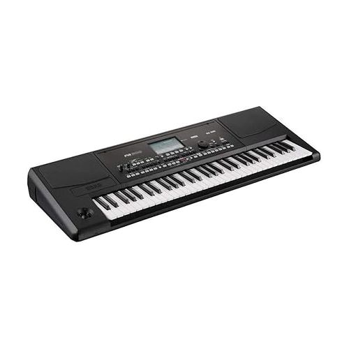  Korg PA300 61 Keys Professional Arranger, 950+ Sounds, USB-MIDI Interface, Bundle With On-Stage KPK6520 Keyboard Stand/Bench Pack with Sustain Pedal, Closed-Back Studio Monitor Headphones, Cloth