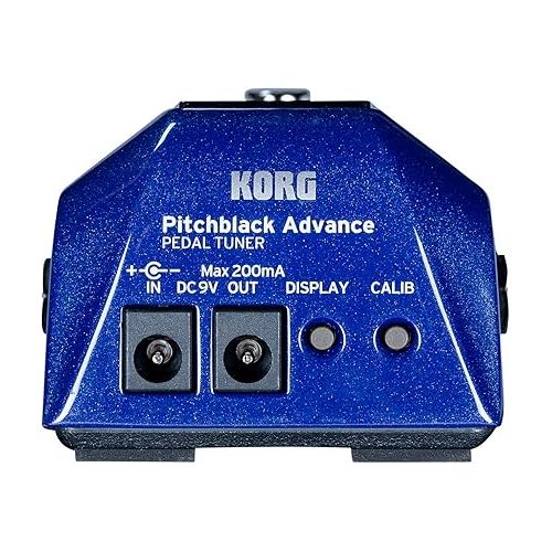  Korg Pitchblack Advance, 1/4-Inch Right Angle to Straight Guitar Pedal Tuner PB-AD BL