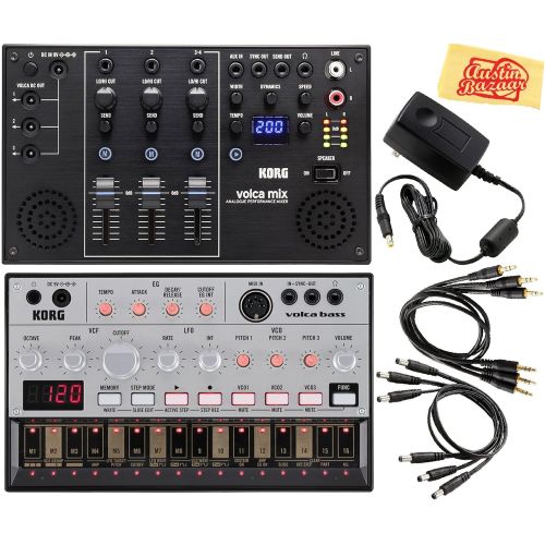  Korg Volca Bass Analogue Bass Machine Bundle with Korg Volca Mix and Austin Bazaar Polishing Cloth