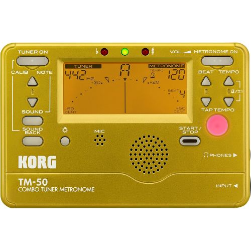  Korg TM-50 Combo Instrument Tuner and Metronome (Gold)