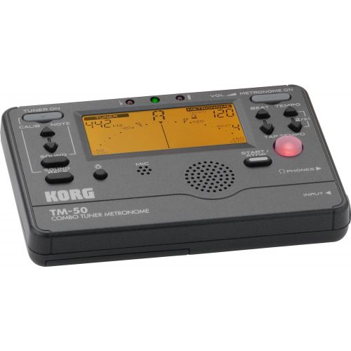  Korg TM50BK Instrument Tuner and Metronome, Black