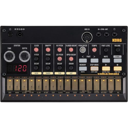  Korg, 16-Key Synthesizer (VOLCABEATS),Black