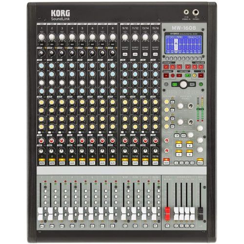  Korg SoundLink MW1608 16-Channel 8-Bus Hybrid Analog/Digital Mixer (Black)