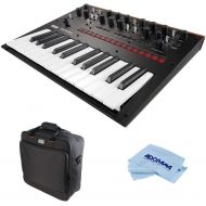 Korg Monologue 25-Key Monophonic Analog Synthesizer with 80 Presets, Black - Bundle Gator Cases Updated Padded Nylon Mixer/Equipment Bag, Microfiber Cloth