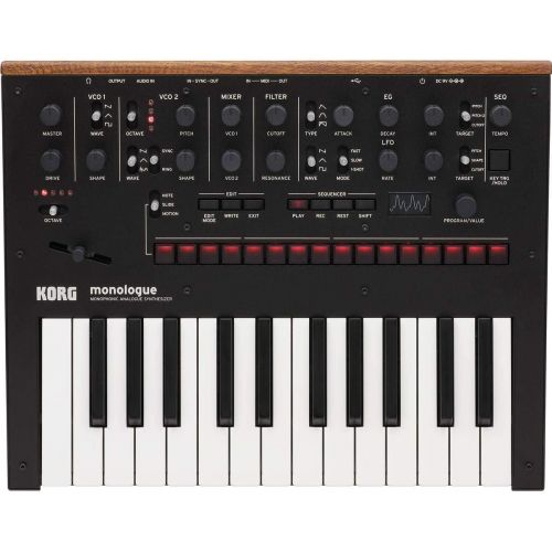  Korg Monologue 25-Key Monophonic Analog Synthesizer with 80 Presets, Black - Bundle Gator Cases Updated Padded Nylon Mixer/Equipment Bag, Microfiber Cloth