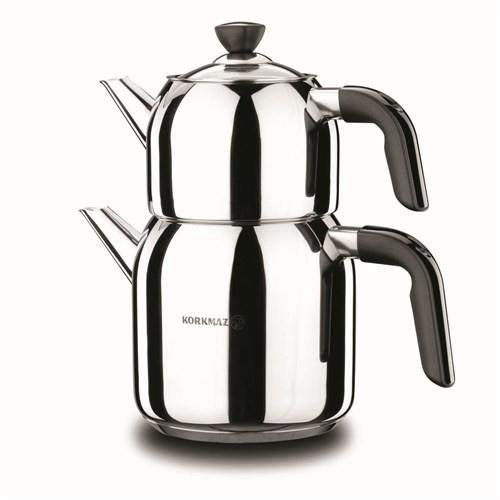  Korkmaz 18/10 Cr-Ni Stainless Steel A079-01 Kappa Mega Tea Pot Set, 4.3 L