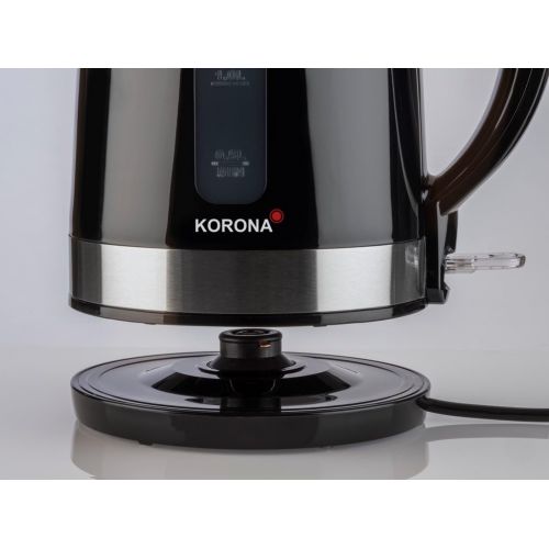  Korona 20232 Wasserkocher schwarz mit 1,7 Liter Fassungsvermoegen - leistungsstarker Kocher mit 360° Basisstation, 2200 Watt