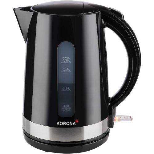  Korona 20232 Wasserkocher schwarz mit 1,7 Liter Fassungsvermoegen - leistungsstarker Kocher mit 360° Basisstation, 2200 Watt
