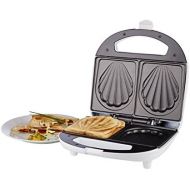 Korona 47017 Sandwich Maker in weiss  Sandwichtoaster fuer 2 Sandwiches; Muster Muschel