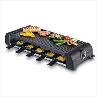 KORONA Korona 45060 Raclette Grill fuer 10 Personen - Tischgrill mit 10 Pfannchen und 10 Spatel - Abnehmbare Grillplatte