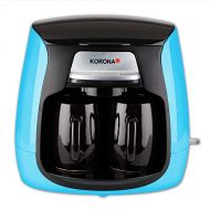 Korona 12207 Kompakt-Kaffeemaschine - Blau - Schwarz, inkl. 2 Keramik-Tassen - Permanent-Filter - 2 Tassen Kaffeeautomat - Mini-Kaffeeautomat