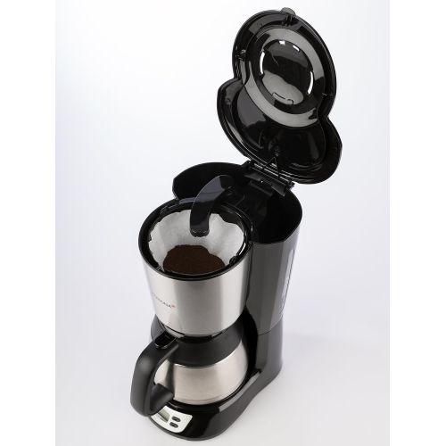 Korona 10332 Kaffeemaschine mit Timer, Edelstahl schwarz mit Thermoskanne