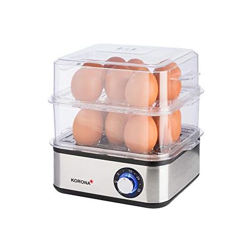  [아마존베스트]Korona 25303 Stainless Steel Mini Steamer and Egg Cooker - Small Steamer for Vegetables - Professional Cooker for up to 16 Eggs