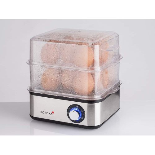  [아마존베스트]Korona 25303 Stainless Steel Mini Steamer and Egg Cooker - Small Steamer for Vegetables - Professional Cooker for up to 16 Eggs