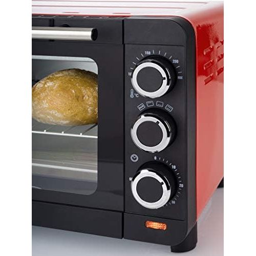  [아마존베스트]Korona 57005 Toast Oven Red 14 Litres Mini Oven with Removable Crumb Tray Small Oven