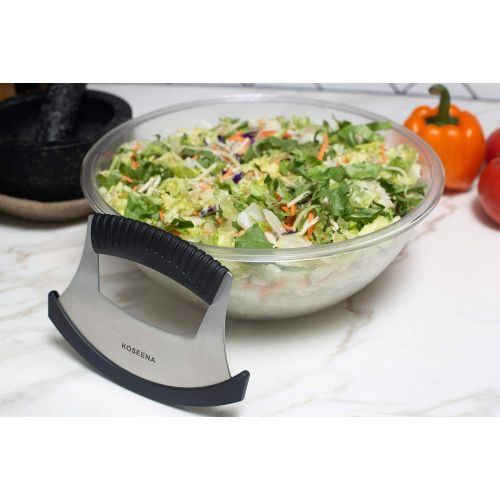  Koseena KOSEENA-Salad Chopper and Bowl-Durable and Long Lasting-Salad Cutter-Chopped Salad Bowl and Chopper-Lettuce Chopper