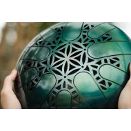 Etsy TANK DRUM ( handpan steel tongue drum handpan drum steel drum hank drum singing bowl ) " Flower of Life " 12"/30 cm + free Bag