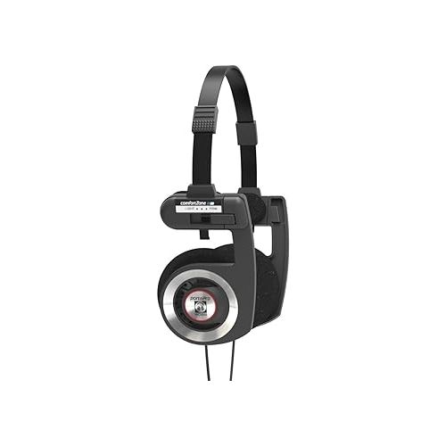  Koss Porta Pro Black On-Ear Headphones, Retro Style, Collapsible Design, Case Included, Black