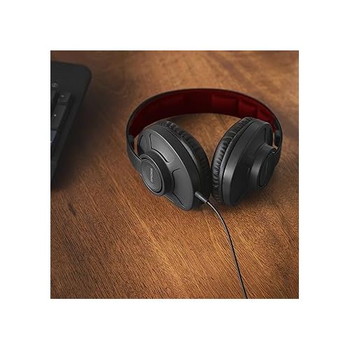  Koss GMR540-A-ISO Over-Ear Closed-Back Gaming Headphones, Volume Control + Mute Switch, Detachable Boom Microphone, Ultra Lightweight and Durable Design, Black and Red