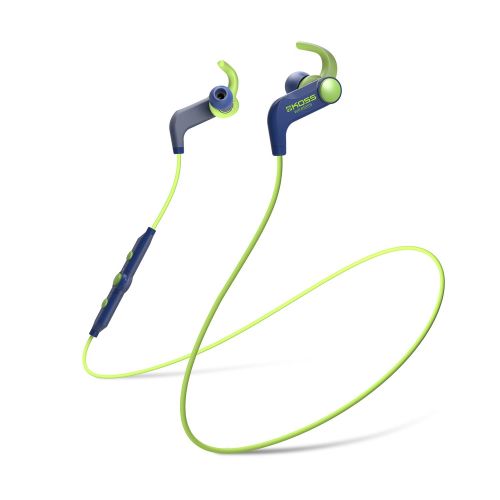  Koss BT190ib Wireless Bluetooth Earbuds | in-line Microphone & Touch Controls | Sweat Resistant | Three Cushion Sizes Included | 6 Hour Battery Life | Light Weight | Blue & Green H