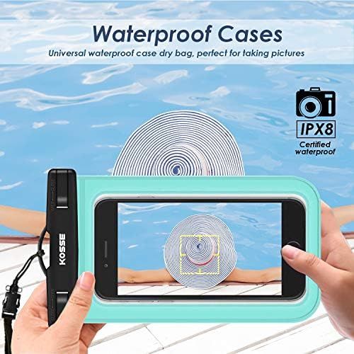  [아마존베스트]Kosse Universal Waterproof Case Cellphone Dry Bag for iPhone 12 Pro 12 Mini 11 Pro SE 2020 Xs Max XR XS X 8 7S Plus, Galaxy S10/S10+/S10e/S9/S9+/S8/Note 9 8, Pixel 4 XL up to 6.5 -