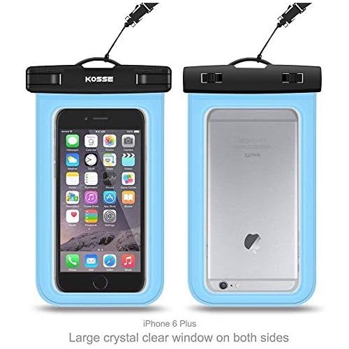  [아마존베스트]Kosse Universal Waterproof Case Cellphone Dry Bag for iPhone 12 Pro 12 Mini 11 Pro SE 2020 Xs Max XR XS X 8 7S Plus, Galaxy S10/S10+/S10e/S9/S9+/S8/Note 9 8, Pixel 4 XL up to 6.5 