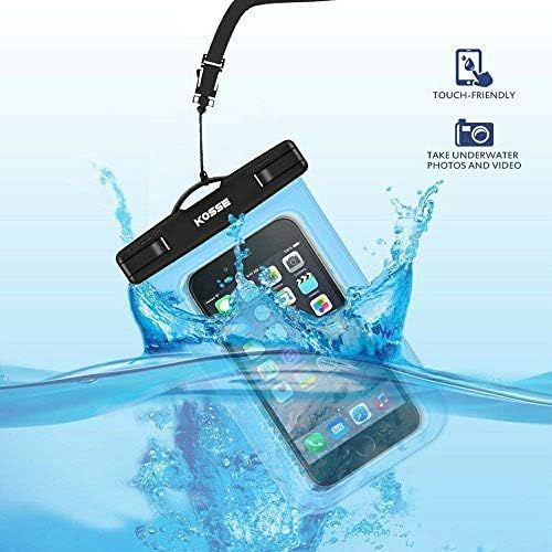  [아마존베스트]Kosse Universal Waterproof Case Cellphone Dry Bag for iPhone 12 Pro 12 Mini 11 Pro SE 2020 Xs Max XR XS X 8 7S Plus, Galaxy S10/S10+/S10e/S9/S9+/S8/Note 9 8, Pixel 4 XL up to 6.5 