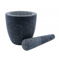 Kota Japan Large Natural Grey Granite Mortar & Pestle Stone Grinder for Spices, Seasonings, Pastes, Pestos and Guacamole