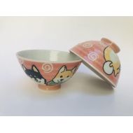 [아마존베스트]Kotobuki 2 Pc Japanese Red Shiba Rice Bowl Set Includes 2 Bowls#130-631