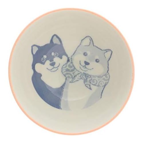  [아마존베스트]Kotobuki 2 Pc Japanese Red Shiba Rice Bowl Set Includes 2 Bowls#130-631