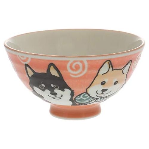  [아마존베스트]Kotobuki 2 Pc Japanese Red Shiba Rice Bowl Set Includes 2 Bowls#130-631