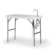 Kotulas Organized Fishing FTPFC-118 Fish Fillet and Cleaning Table or Portable Folding Gardening Table with Sink, Drain, Faucet and Spray Cleaner, 45.1 x 23.2 x 37.2, Granite