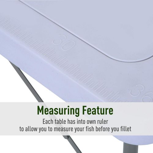  Kotulas White 2-in-1 HDPE Portable Outdoor Camping BBQ Dish Fish Foldable Cleaning Cutting Table w/Faucet & Sink with Ebook