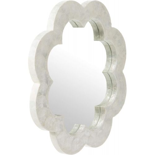  KOUBOO Flower Capiz Seashell Wall Mirror, Natural White