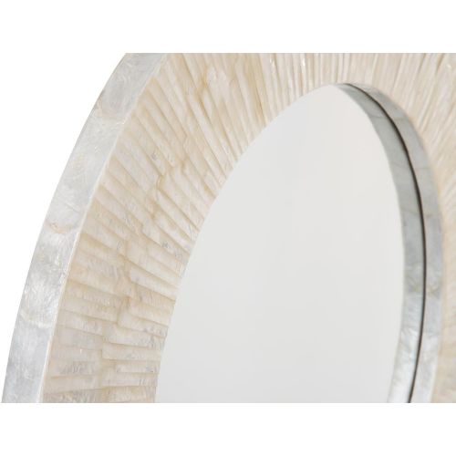  KOUBOO 1040142 Round Capiz Seashell Sunray Wall Mirror, Pearlescent White