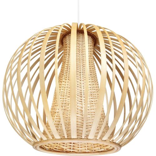  Kouboo KOUBOO 1050076 Handwoven Bamboori Ball Pendant lamp, Natural Brown, 26 x 26 x 9