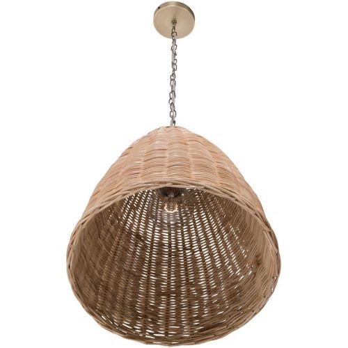 Kouboo KOUBOO 1050102 Panay Wicker Bell Hanging Ceiling Lamp, One Size, Wheat