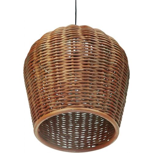  Kouboo KOUBOO Handwoven Wicker Pod Pendant Light, Diameter 11.5 X 12.5, Rustic Brown