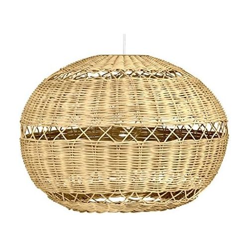  Kouboo KOUBOO 1050073 Open Weave Wicker Ball Pendant Lamp, 19.25 x 19.25 x 14.25, Natural Brown