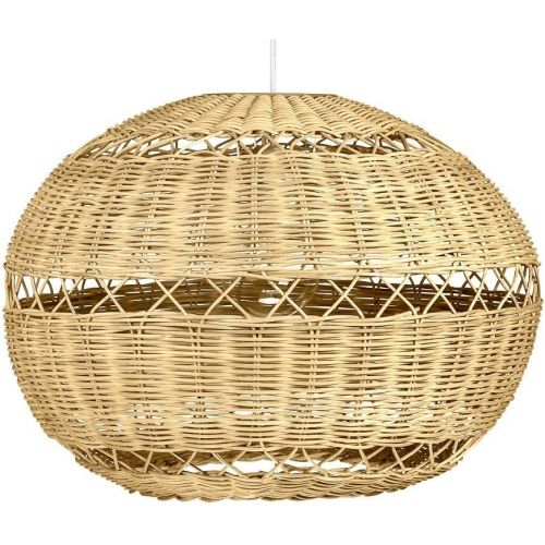  Kouboo KOUBOO 1050073 Open Weave Wicker Ball Pendant Lamp, 19.25 x 19.25 x 14.25, Natural Brown