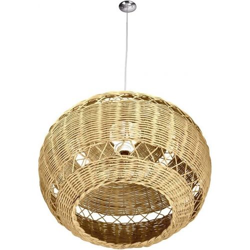  Kouboo KOUBOO 1050073 Open Weave Wicker Ball Pendant Lamp, 19.25 x 19.25 x 14.25, Natural Brown